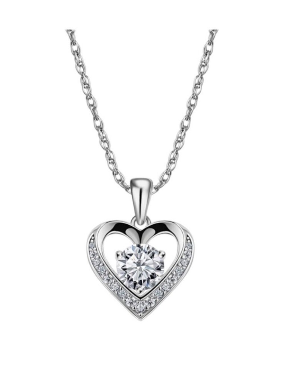 Stauer Diamond Aura The Surest Way to Her Heart Heart Pendant And Necklace